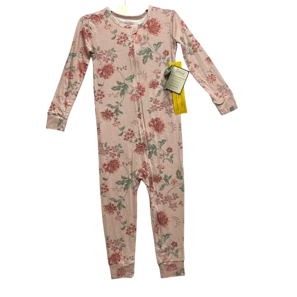 Modern Moments by Gerber Toddler‎ Girls Floral Union Suit Pajamas 2-Pack 4T NWT